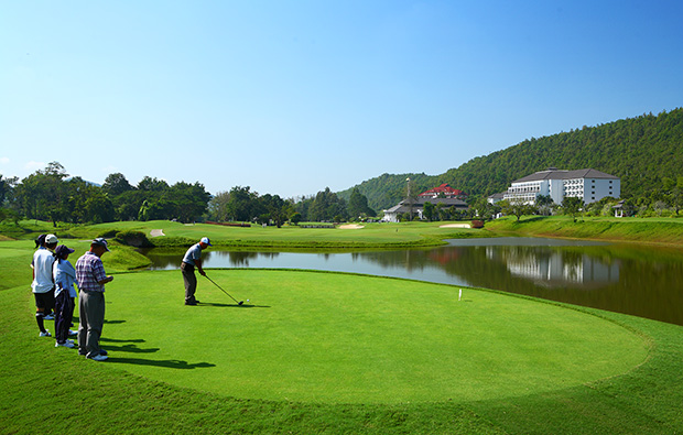 teeing off, alpine golf club, chiang mai, thailand